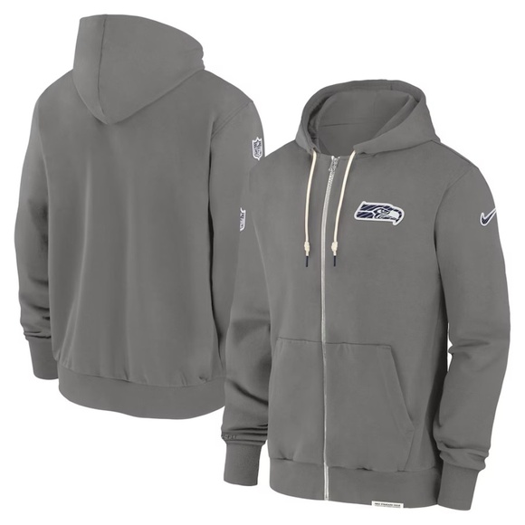 NWT men's XL nike Dri-fit seattle seahawks standard issue full zip Hoodie pewter - Picture 1 of 3
